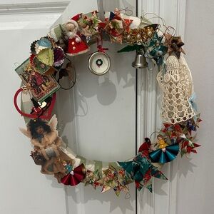Festive Multicolor Vintage Holiday Wreath